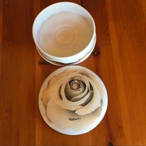 Vintage Roberto Cavalli Dark Lady Rose Limoges France Porcelain Trinket Box